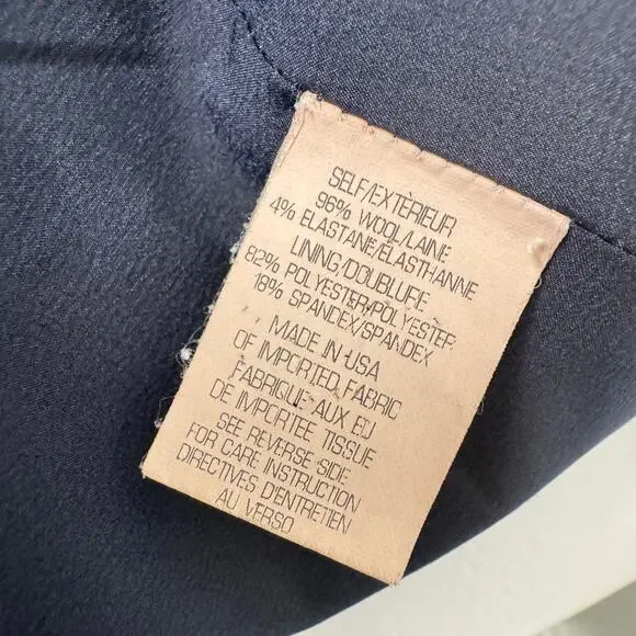 Theory Navy Blue Open Lanai Blazer Corpcore Office Workwear Office Womens Size 4 - Picture 7 of 8